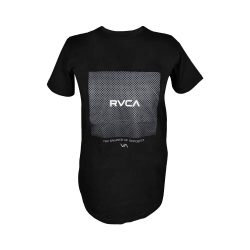 تیشرت آستین کوتاه مشکی یقه گرد پنبه ای طرح RVCA