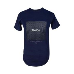 تیشرت آستین کوتاه سورمه ای یقه گرد پنبه ای طرح RVCA