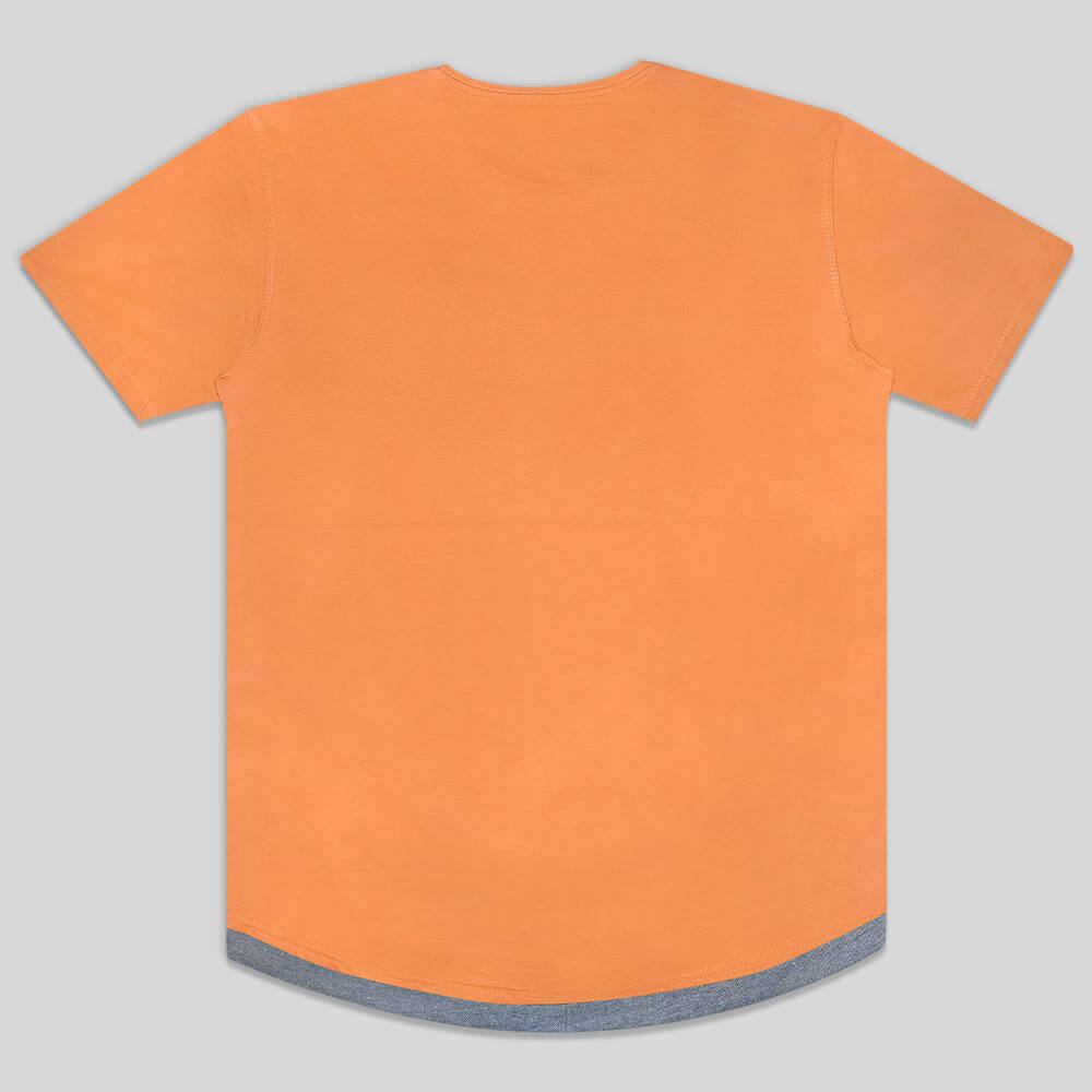 تیشرت آستین کوتاه مردانه نارنجی پشت