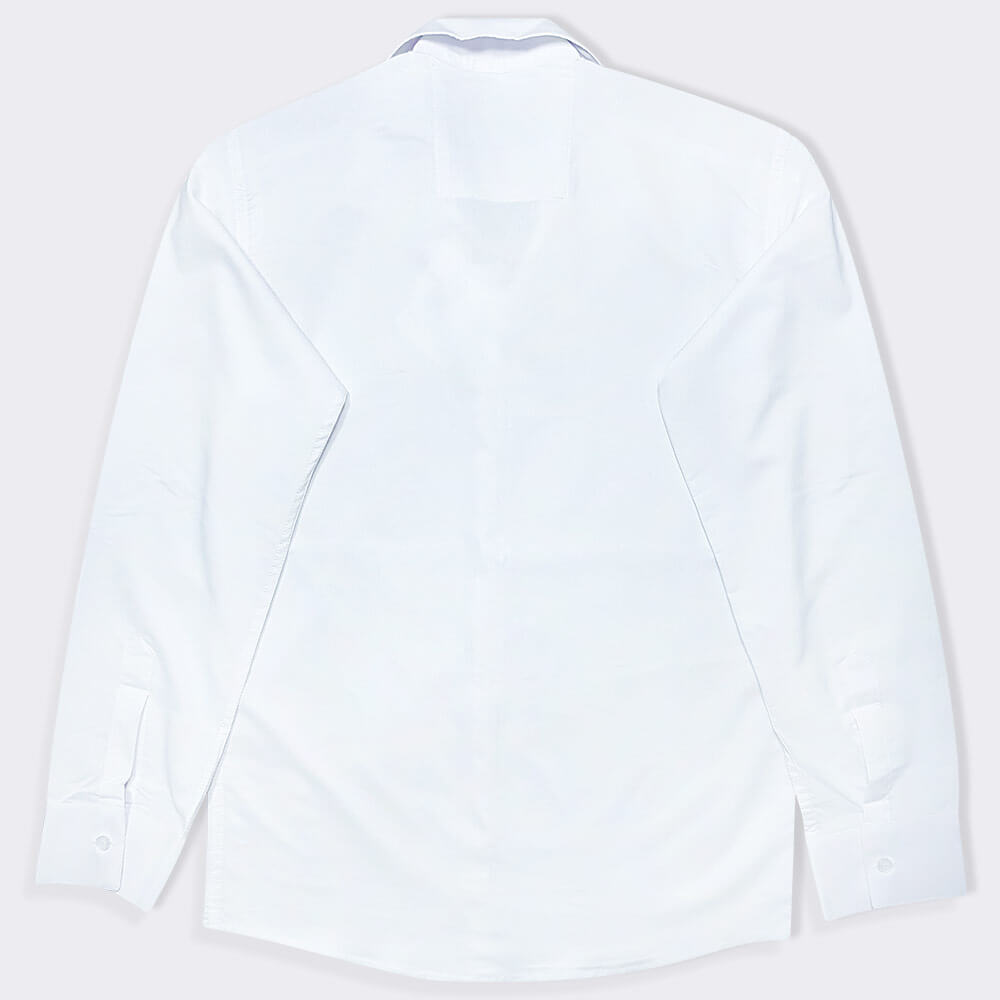 پیراهن مجلسی سفید دکمه مخفی پشت