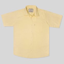 پیراهن جیب دار آستین کوتاه مردانه لیمویی