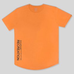 تیشرت نارنجی مردانه چاپ بغل دار