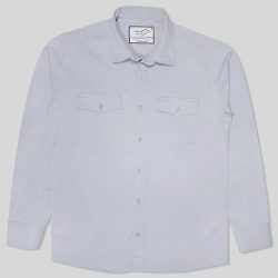 پیراهن کتان دو جیب مردانه رنگ طوسی