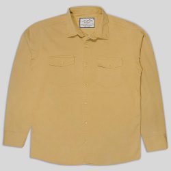 پیراهن کتان دو جیب مردانه رنگ خردلی
