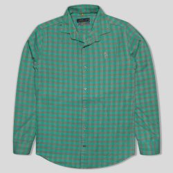 پیراهن پشمی مردانه طرح سبز طوسی