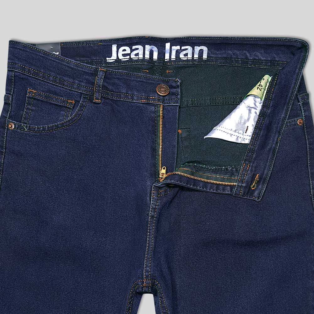 شلوار جین راسته کلاسیک فاق بلند قد 105 آبی کثیف نما نزدیک