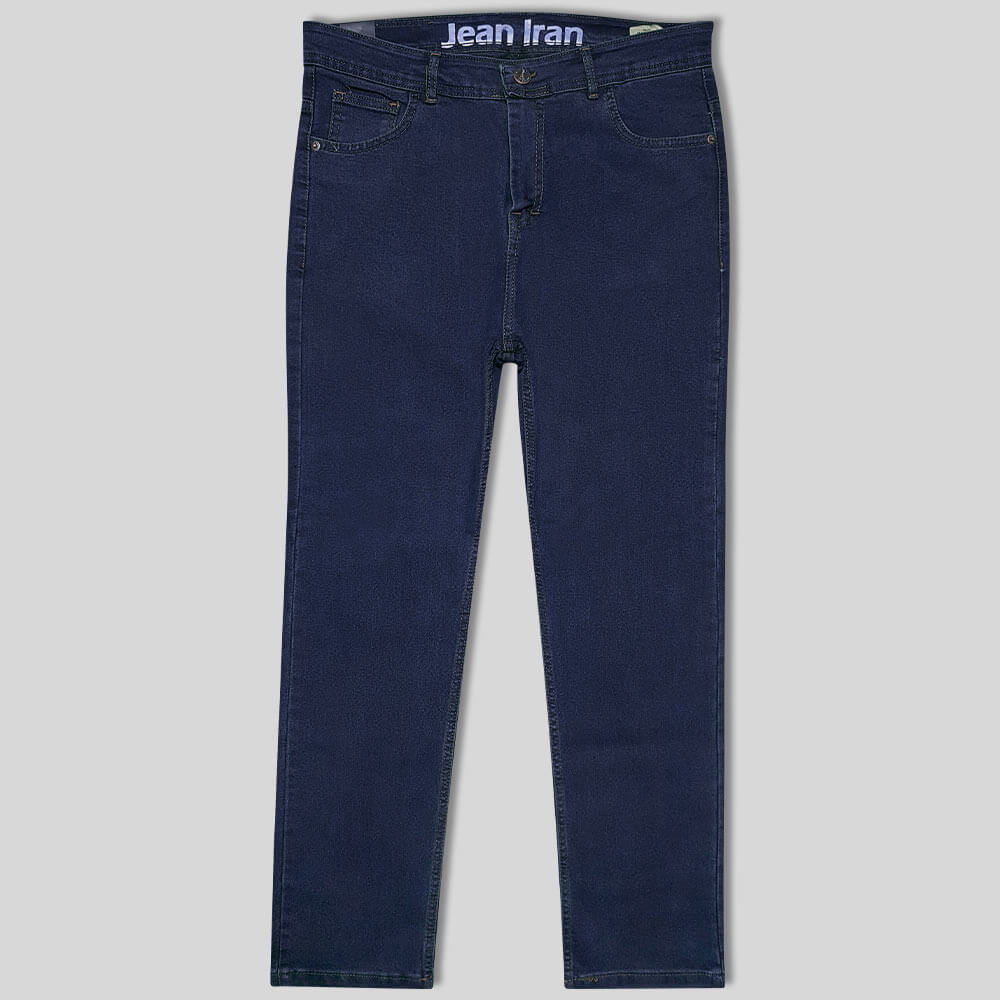 شلوار جین راسته کلاسیک فاق بلند قد 105 آبی کثیف