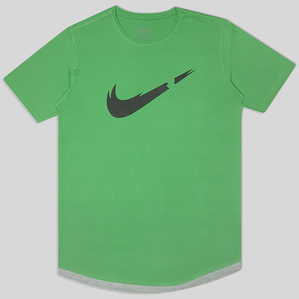 تیشرت نخی آستین کوتاه طرح NIKE سبز