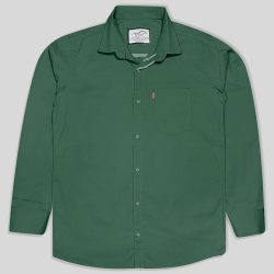 پیراهن کتان تک جیب آستین بلند مردانه سبز