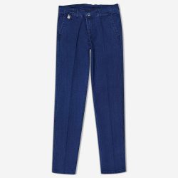 شلوار جین فاق بلند قد 105 جیب کراس آبی تیره