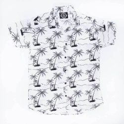 پیراهن هاوایی سفید طرح نخل