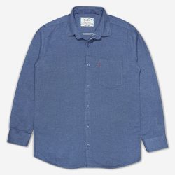 پیراهن پشمی تک‌جیب ساده آبی 124011-5 (1)