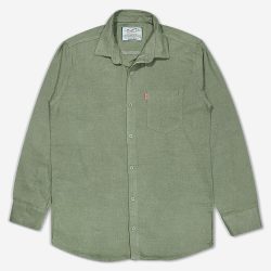 پیراهن پشمی تک‌جیب ساده سبز 124011-1 (1)