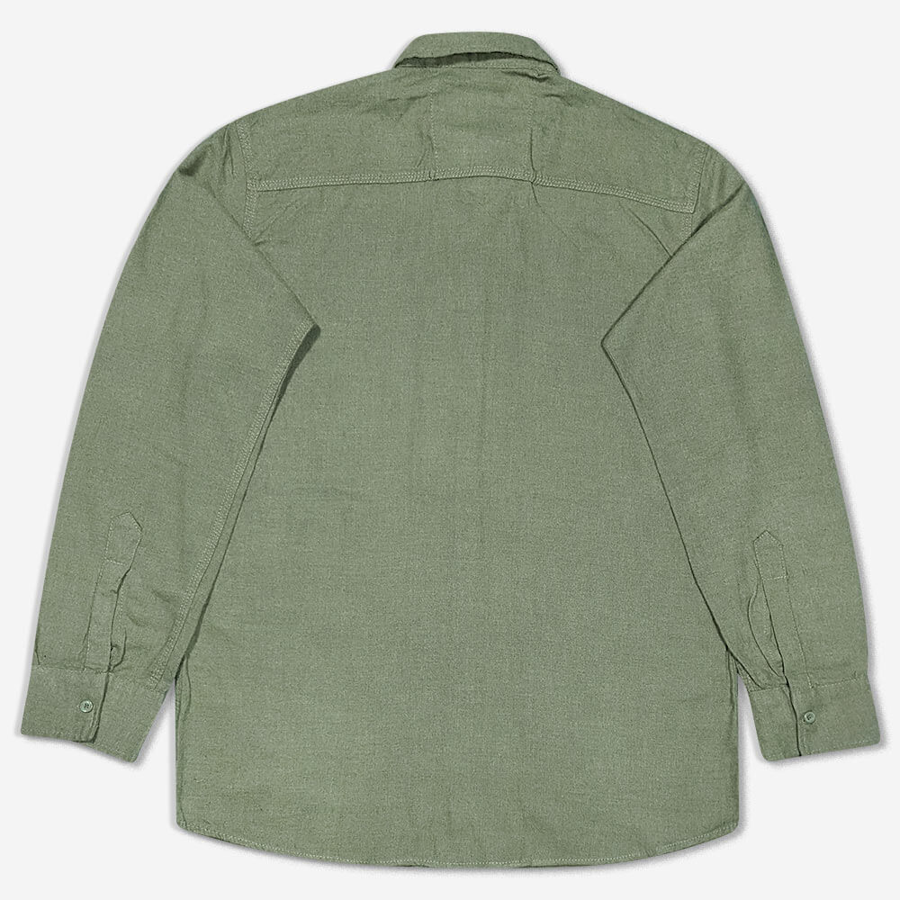 پیراهن پشمی تک‌جیب ساده سبز 124011-1(3)
