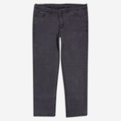 شلوار جین راسته فاق بلند سایز بزرگ طوسی کلاسیک 111090-5