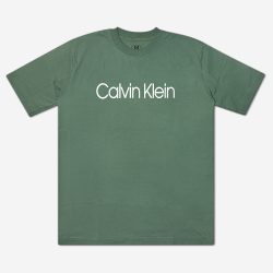 تیشرت سایز بزرگ نخی طرح Calvin Klein سبز 122065-12