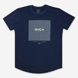 تیشرت نخی یقه گرد طرح RVCA سورمه‌ای 122062-75
