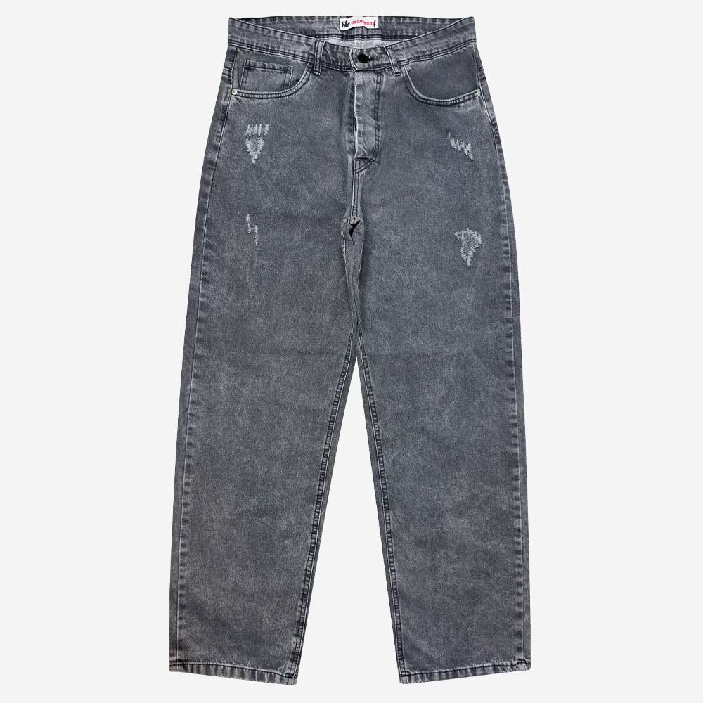 1110108-4-Gray-baggy-jeans-1 (1) شلوار لی بگ قد بلند پارچه لی غیر کشی زاپ دار فاق دکمه ای طوسی 1110108-2 نمای جلو شلوار