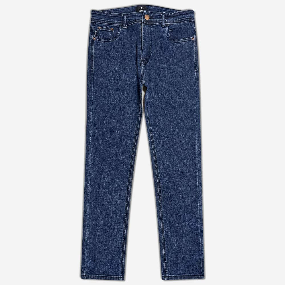 1110128- Men's jeans - straight - long - oil blue (1) شلوار جین راسته قد بلند آبی سیر 1110146-11 نمای جلو