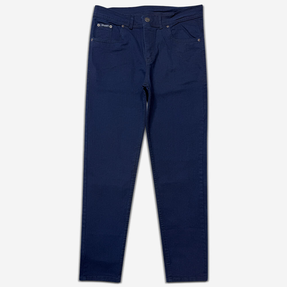 1110151-13-Pants-Jeans-Classic-Wrangler-High-Waist-Navy-Blue-1 شلوار جین کلاسیک wrangler فاق بلند زیپ دار آبی نفتی 1110151-5 نمای جلو