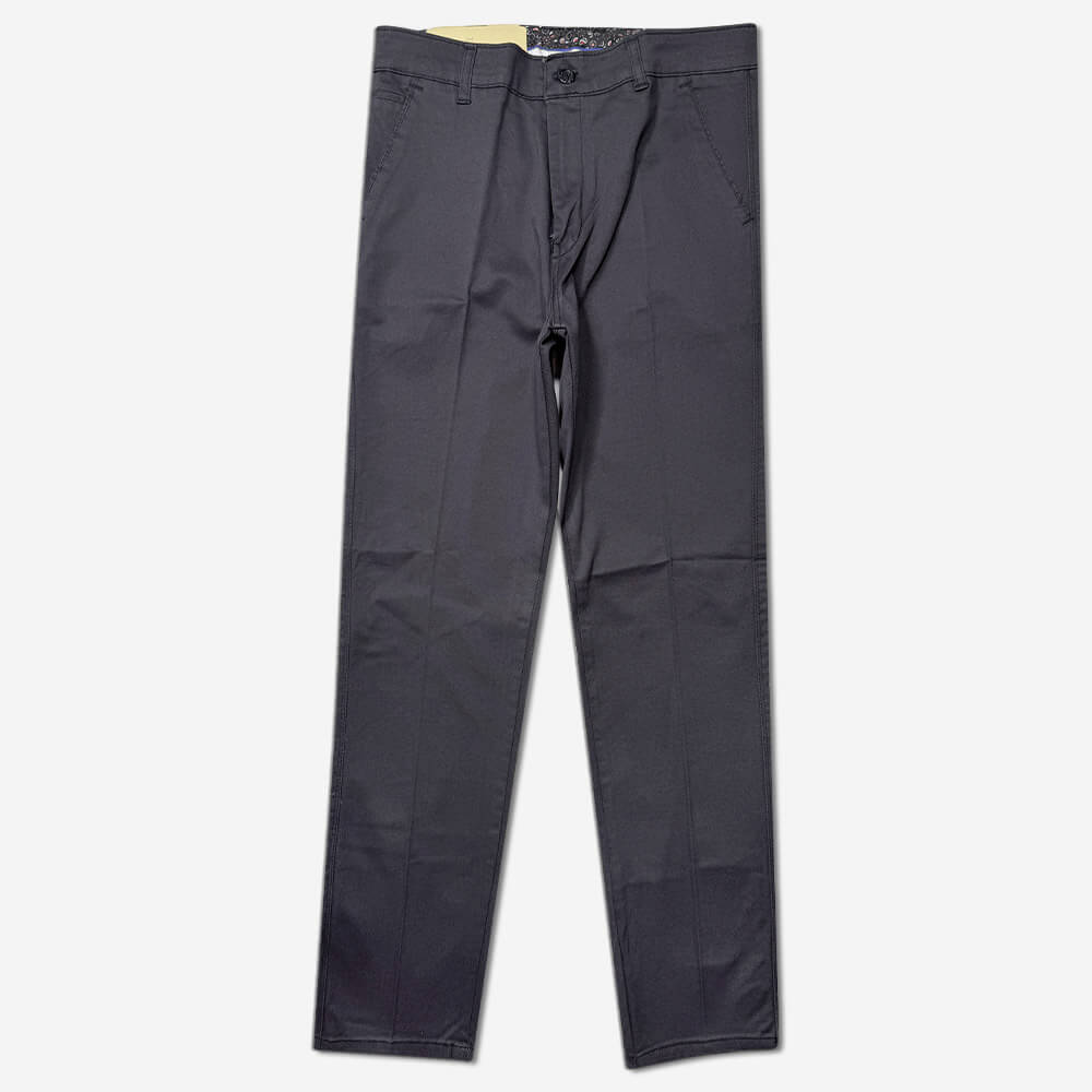 113046-1-Pants - Linen - Men's - Classic - Diagonal - Smoke (1) شلوار کتان کلاسیک کجراه (مورب) مردانه فاق بلند و دارای خط تا نوک مدادی 113046-1 نمای روبه رو