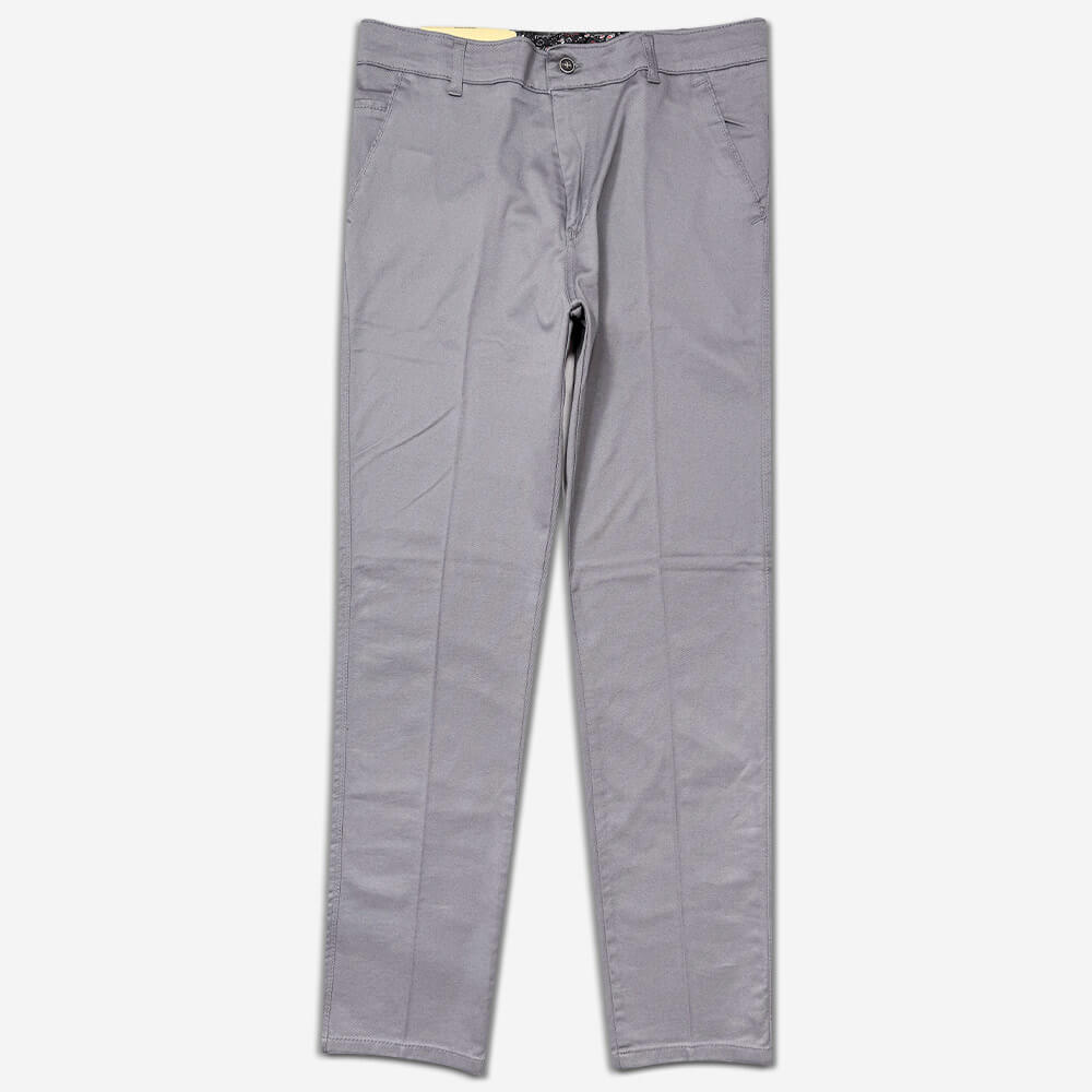 113046-3-Pants - Linen - Men's - Classic - Diagonal - Gray (1) شلوار کتان کلاسیک کجراه (مورب) مردانه فاق بلند و دارای خط تا طوسی 113046-3 نمای روبه رو