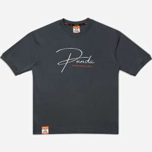 تیشرت دراپ شولدر یا تیشرت باکسی قواره آزاد و سرشانه افتاده طوسی 1220190-5 نمای جلو