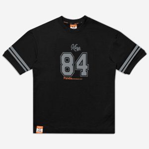 تیشرت دراپ شولدر یا تیشرت باکسی قواره آزاد و سرشانه افتاده مشکی 1220190-39 نمای جلو