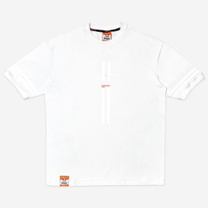 تیشرت دراپ شولدر یا تیشرت باکسی قواره آزاد و سرشانه افتاده سفید 1220190-36 نمای جلو