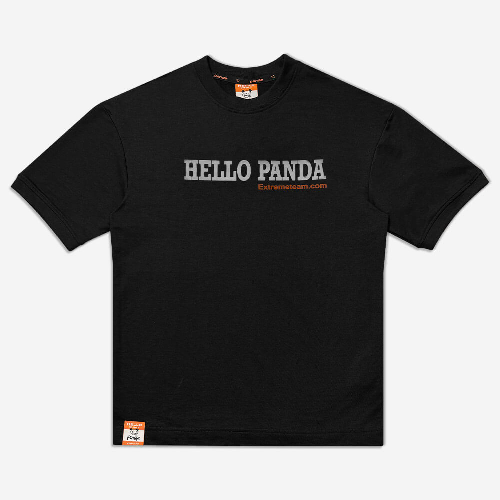 1220177-hello-4-T-shirt drop shoulder - large size - sports - black (1) تیشرت دراپ شولدر یا تیشرت باکسی قواره آزاد و سرشانه افتاده مشکی 1220190-21 نمای جلو