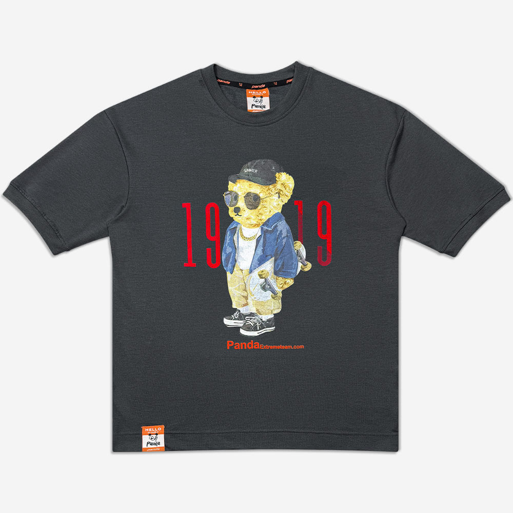 1220177-khers2-T-shirt drop shoulder - large size - sports - gray (1) تیشرت دراپ شولدر یا تیشرت باکسی قواره آزاد و سرشانه افتاده طوسی 1220190-15 نمای جلو