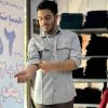 پیراهن کتان دو جیب مردانه آستین بلند طوسی روشن 1240247-4 نمای پشت پیراهن