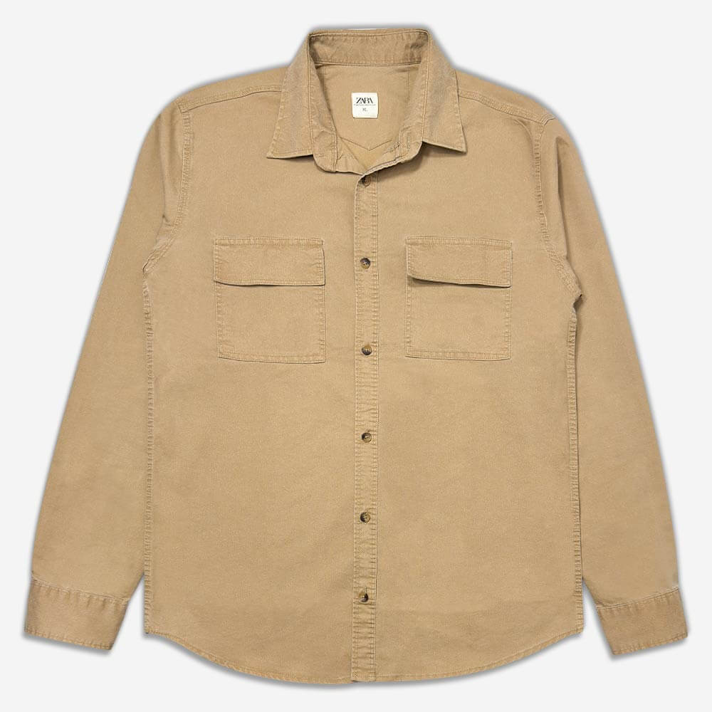 1240195-15-1240195-4-mens-linen-shirt-two-pocket-pea-1 پیراهن کتان دو جیب مردانه آستین بلند نخودی 1240247-6 نمای جلو پیراهن