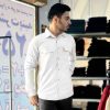 پیراهن کتان دو جیب مردانه آستین بلند سفید 1240247-7 نمای تنخور پیراهن