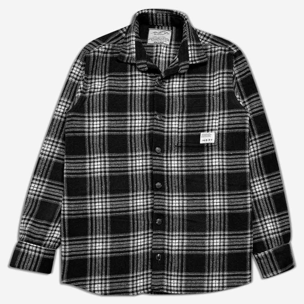 1240224-10-Shirt-woolen-plaid-black-1 پیراهن پشمی چهاخانه تک جیب مشکی 1240224-1 نمای پشت