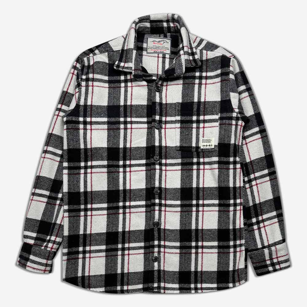 1240224-16-Shirt-woolen-plaid-white-1 پیراهن پشمی چهاخانه تک جیب سفید 1240224-3 نمای جلو