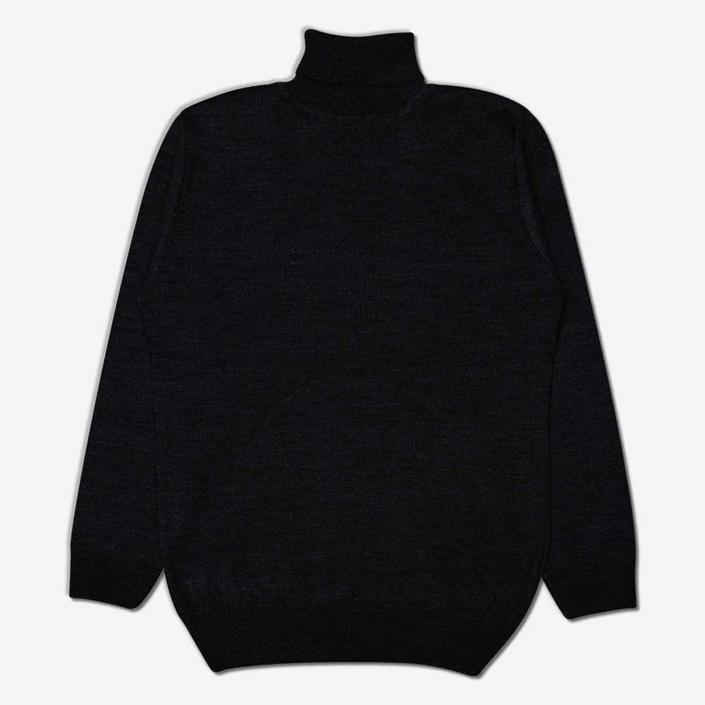 black-simple-turtleneck-cotton-men-sweater-133098-1 بلوز بافت یقه اسکی مشکی 1330118 نمای جلو