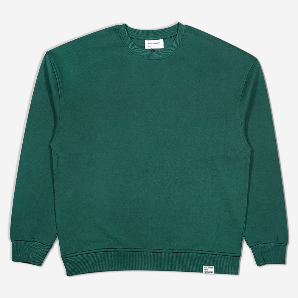 green-simple-round-neck-long-sleeve-men-sweatshirt-133096-9-1-1 بلوز دورس اورسایز سه نخ طرح machinist سبز 133096 نمای جلو