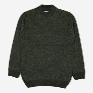 بلوز بافت یقه گرد سبز 1330117 نمای جلو