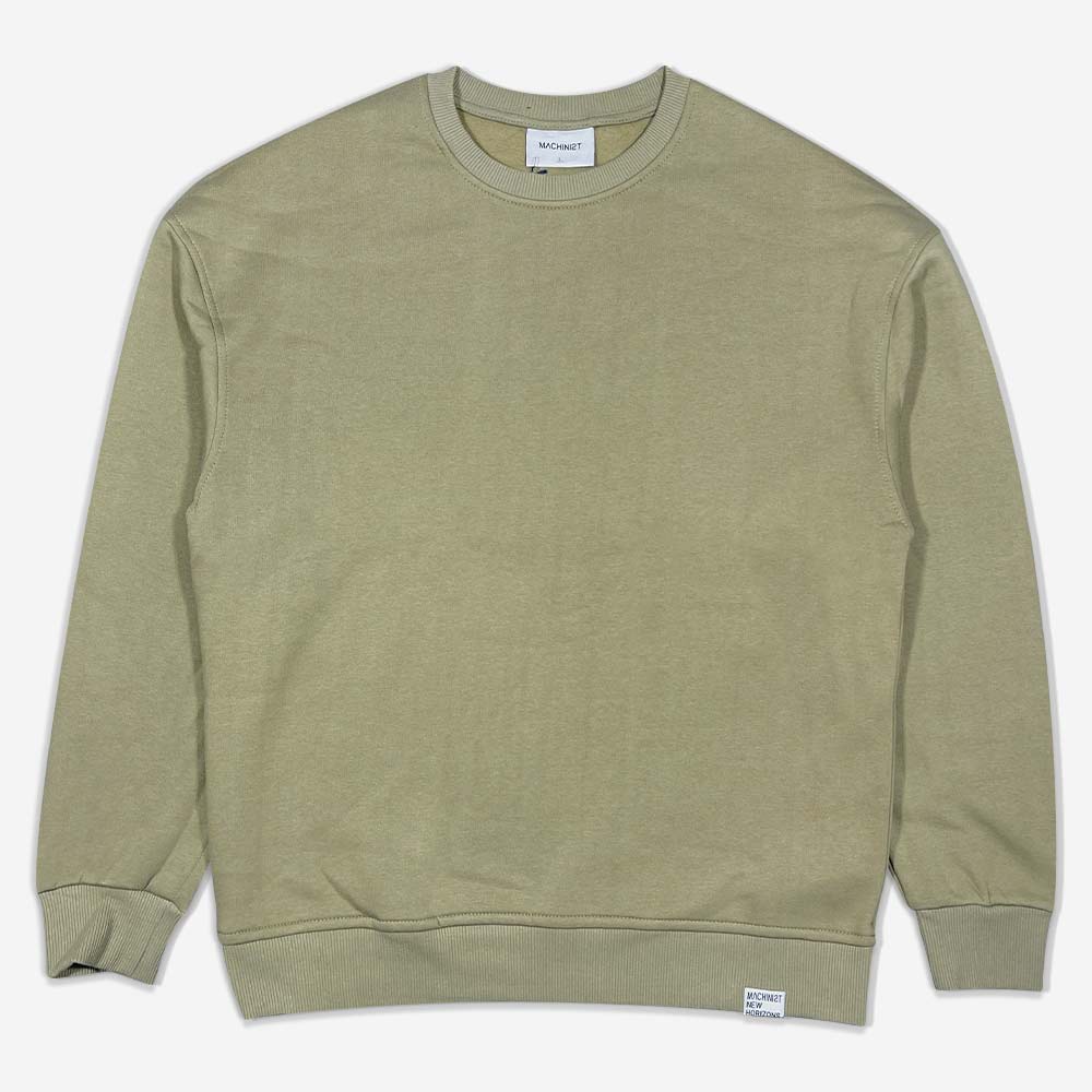 olivaceous-simple-round-neck-long-sleeve-men-sweatshirt-133096-1-1 بلوز دورس اورسایز سه نخ طرح machinist زیتونی 133096 نمای جلو