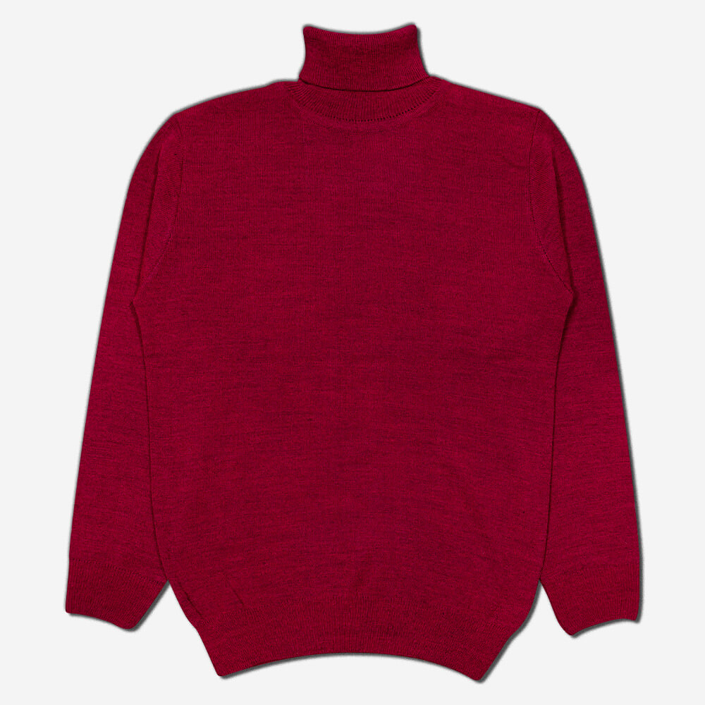 red-simple-turtleneck-cotton-men-sweater-133098-1 بلوز بافت یقه اسکی قرمز 1330118 نمای جلو