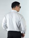 پیراهن دوشین دکمه مخفی بلند رنگ طوسی 1240362-5 نمای پشت