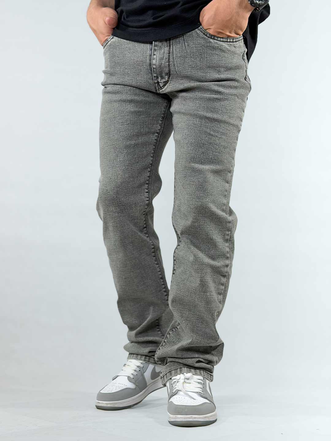 Straight-Leg-Denim-Jeans-–-Gray-1110199-2 شلوار جین راسته قد 110 رنگ طوسی 1110199-4 نمای جلو دوم