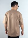 تیشرت ساده باکسی ماکان رنگ نسکافه ای 1220242-5 نمای پشت
