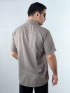 پیراهن کنفی آستین کوتاه رنگ خاکستری 1240363-1 نمای پشت