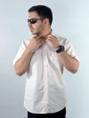 پیراهن لینن آستین کوتاه رنگ صورتی 1240364-8 نمای جلو دوم