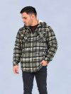 سویشرت پشمی چهارخونه سبز مردانه داخل خز مناسب پاییز و زمستان