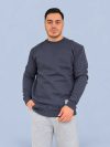 بلوز دورس مردانه سه نخ یقه گرد طوسی آبی تمام پنبه