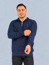بلوز نیم زیپ مردانه سلانیک سرمه‌ای نمای جلو