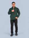 نمای کامل تنخور بلوز نیم زیپ مردانه سلانیک سبز کله‌غازی